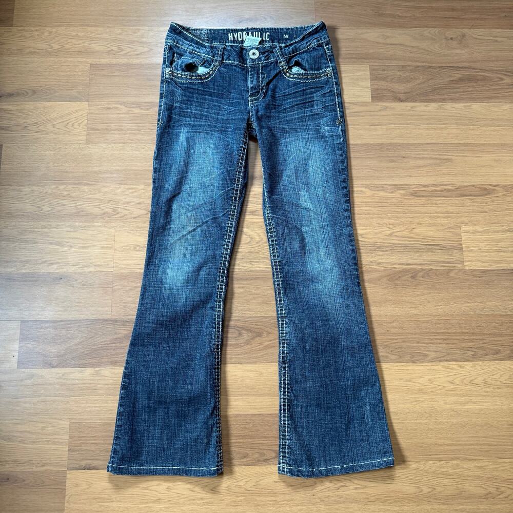 Women's Vintage Y2k Hydraulic Stretch Denim Flared Bootcut Jeans Sz 29 x 29 9/10